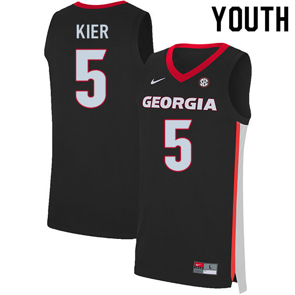 Youth #5 Justin Kier Georgia Bulldogs College Basketball Jerseys Sale-Black